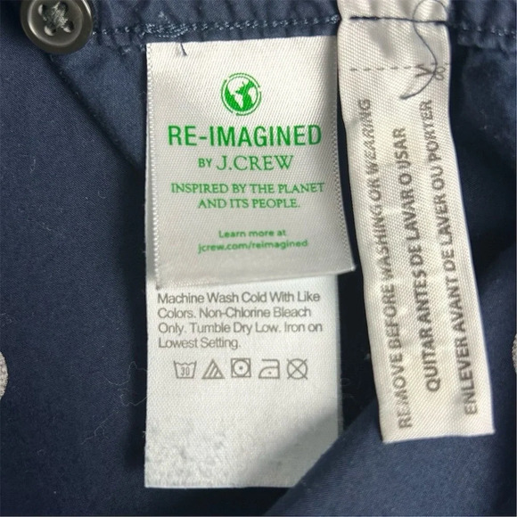 J. Crew Women's Size 6 Blue Polka Dot Ruffle Neck Button-Up Shirt - Picture 6 of 11